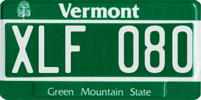 VT license plate XLF080
