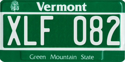 VT license plate XLF082