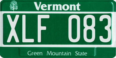 VT license plate XLF083