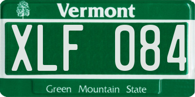 VT license plate XLF084