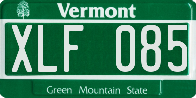 VT license plate XLF085