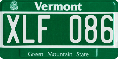 VT license plate XLF086