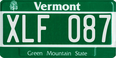 VT license plate XLF087