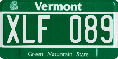VT license plate XLF089
