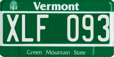 VT license plate XLF093