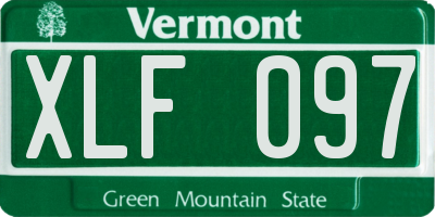 VT license plate XLF097