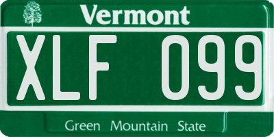 VT license plate XLF099