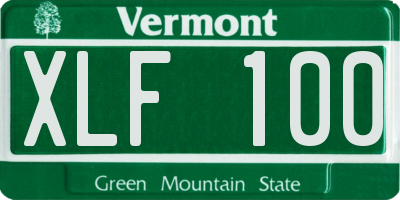 VT license plate XLF100