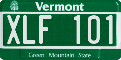 VT license plate XLF101