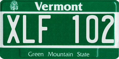 VT license plate XLF102
