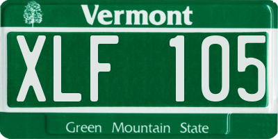 VT license plate XLF105