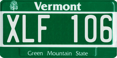 VT license plate XLF106