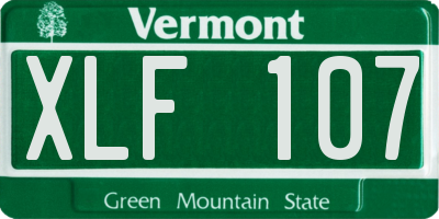 VT license plate XLF107