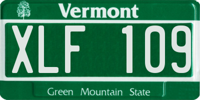 VT license plate XLF109