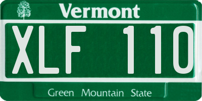 VT license plate XLF110