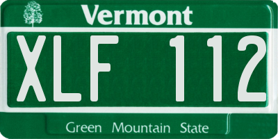 VT license plate XLF112