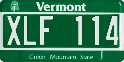 VT license plate XLF114