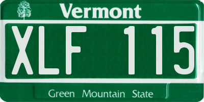 VT license plate XLF115