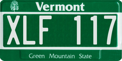 VT license plate XLF117