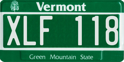 VT license plate XLF118