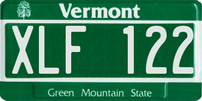 VT license plate XLF122