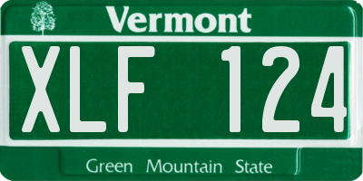 VT license plate XLF124