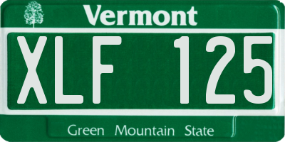 VT license plate XLF125
