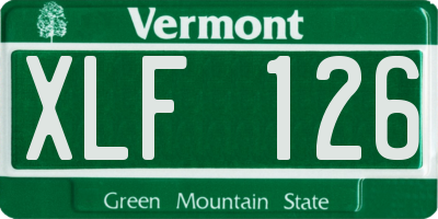 VT license plate XLF126