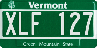 VT license plate XLF127