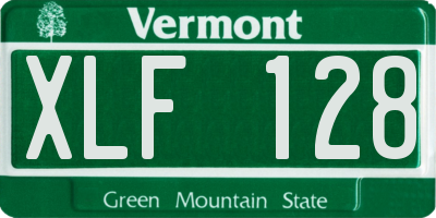 VT license plate XLF128