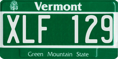 VT license plate XLF129