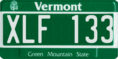 VT license plate XLF133
