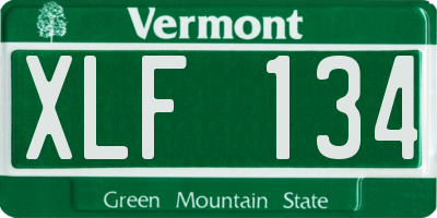 VT license plate XLF134