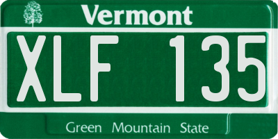 VT license plate XLF135