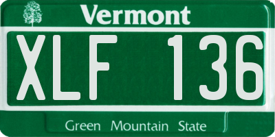 VT license plate XLF136