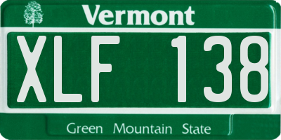 VT license plate XLF138