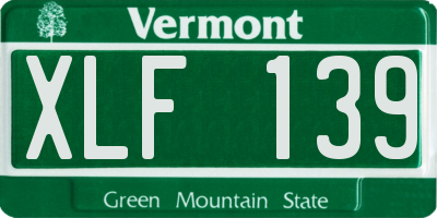 VT license plate XLF139