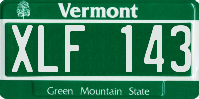 VT license plate XLF143