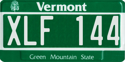 VT license plate XLF144