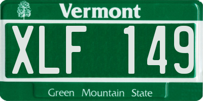 VT license plate XLF149
