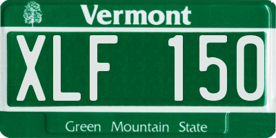 VT license plate XLF150