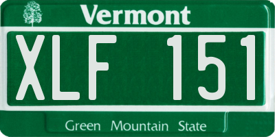 VT license plate XLF151