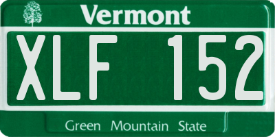 VT license plate XLF152