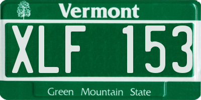 VT license plate XLF153