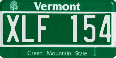 VT license plate XLF154