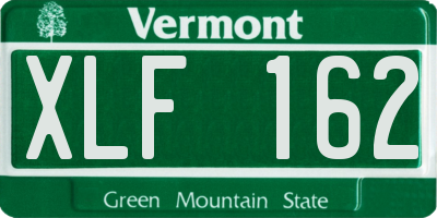 VT license plate XLF162