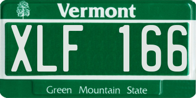 VT license plate XLF166