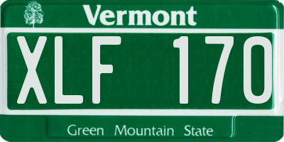 VT license plate XLF170