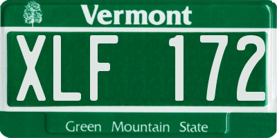 VT license plate XLF172