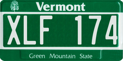 VT license plate XLF174